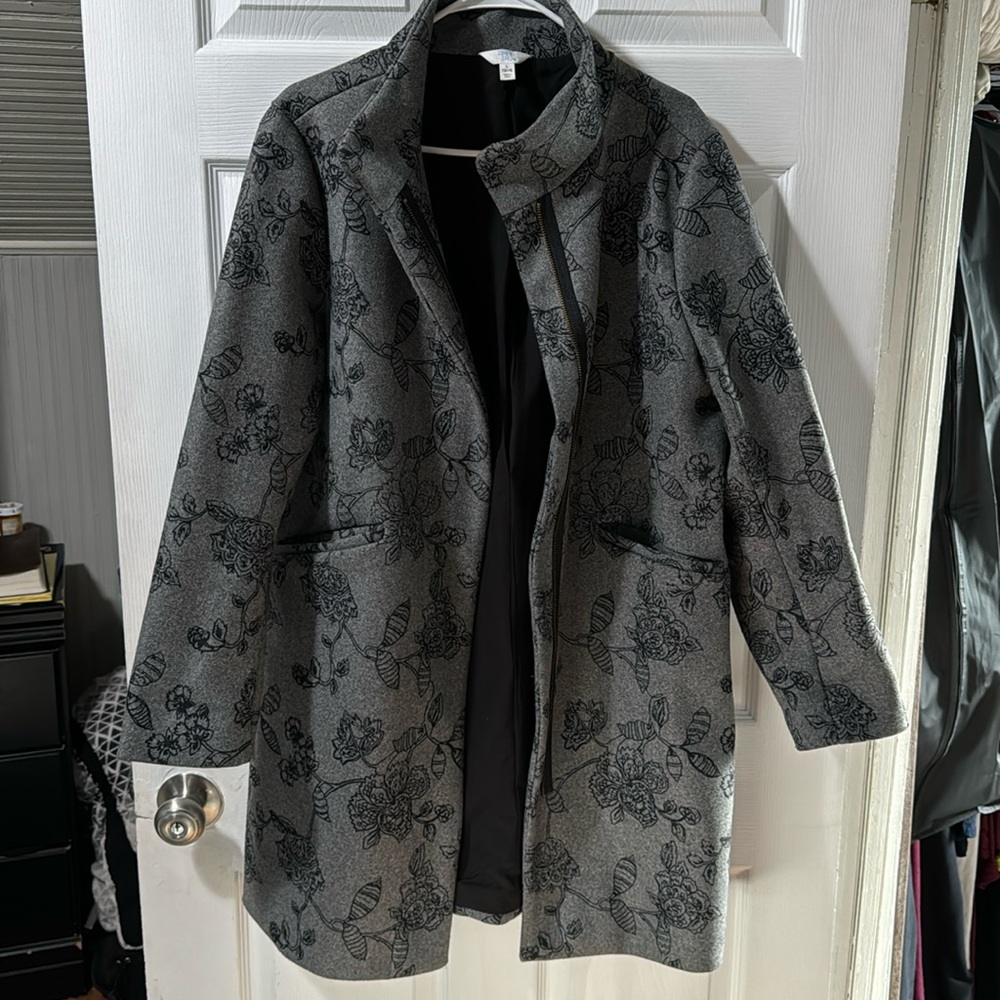 Time & Tru dark gray coat with zipper size L
